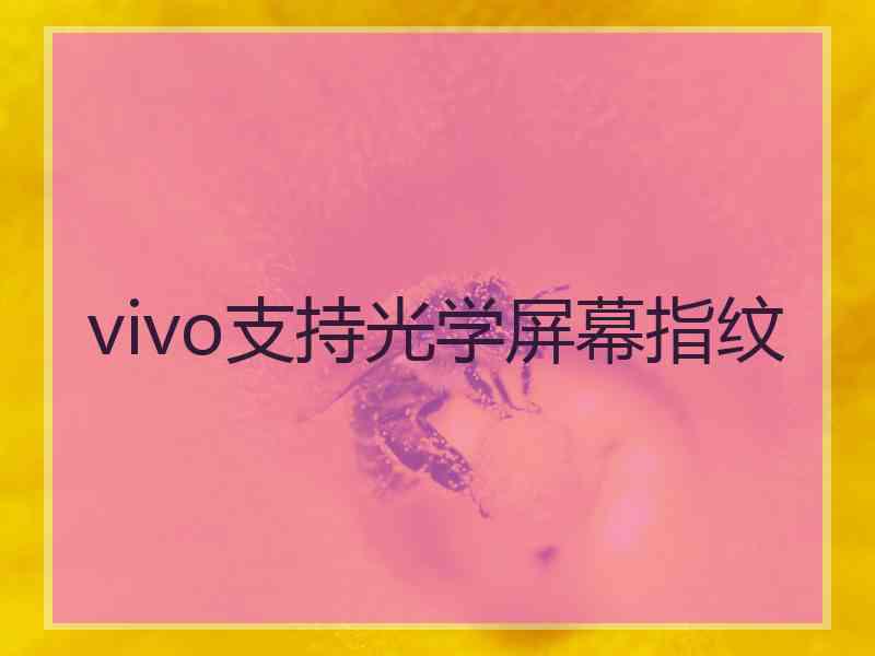 vivo支持光学屏幕指纹