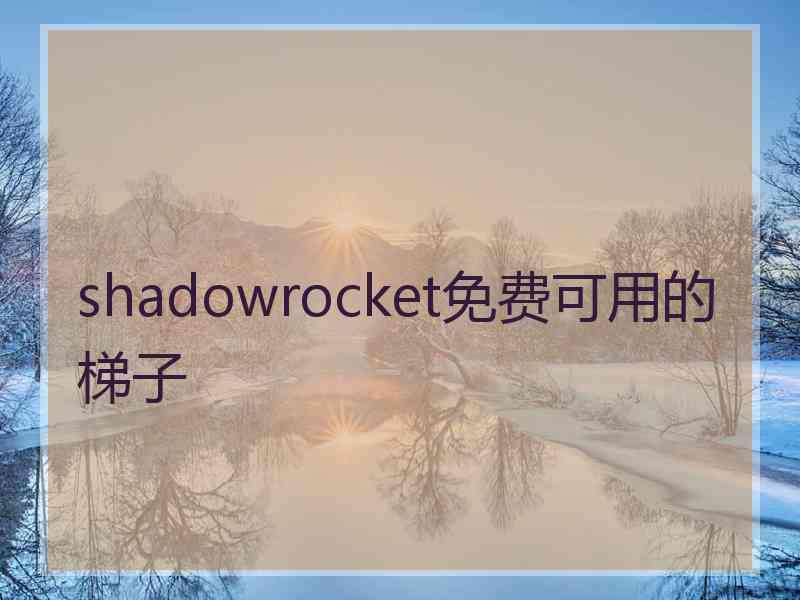 shadowrocket免费可用的梯子