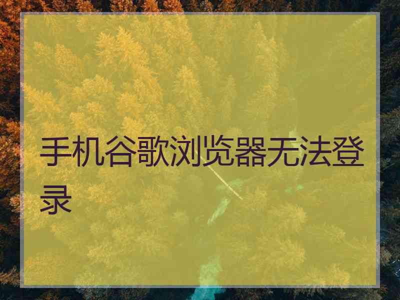 手机谷歌浏览器无法登录