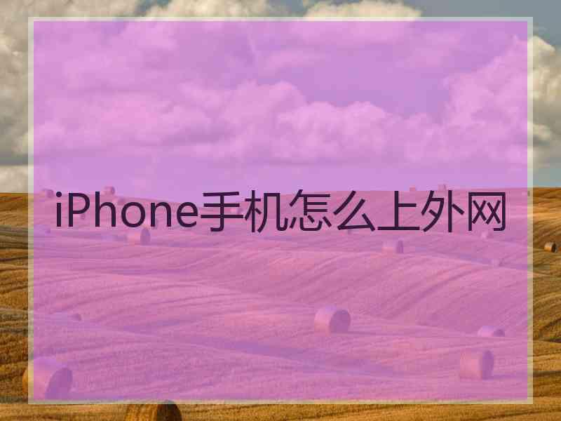 iPhone手机怎么上外网