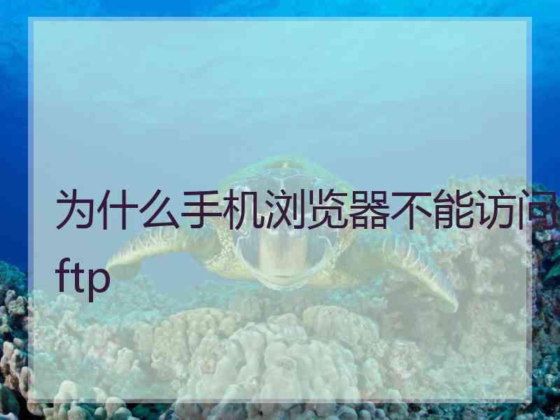 为什么手机浏览器不能访问ftp