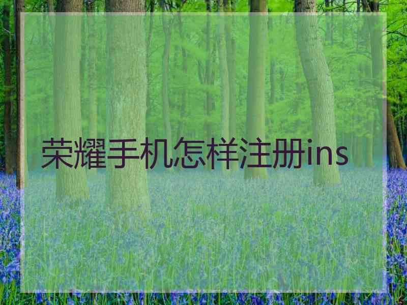 荣耀手机怎样注册ins