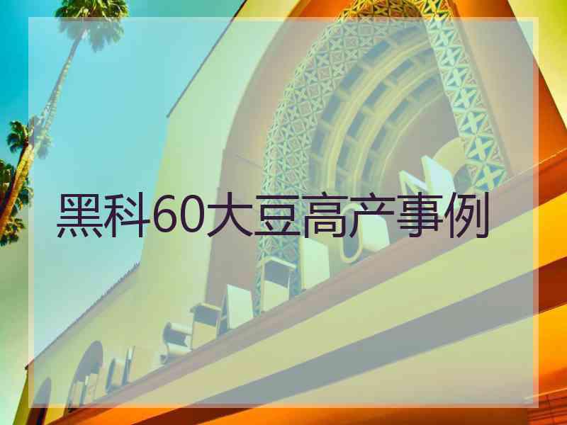 黑科60大豆高产事例