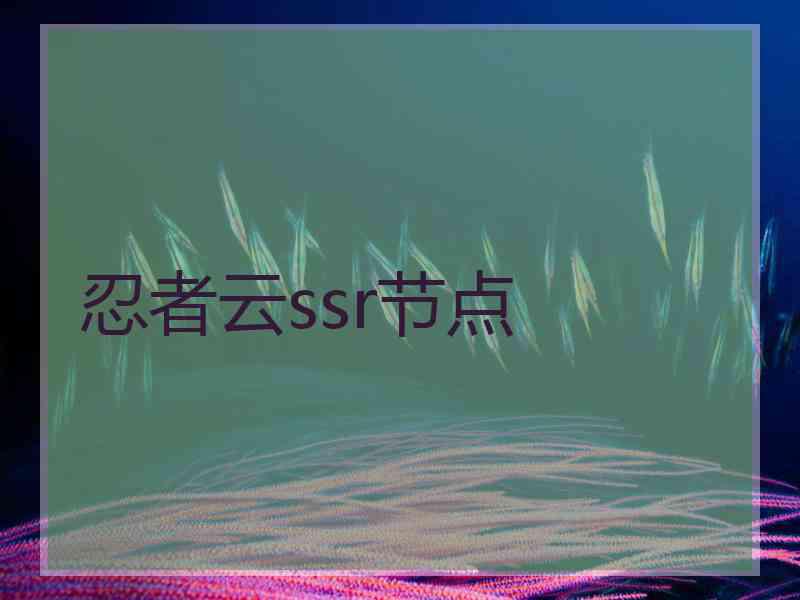 忍者云ssr节点