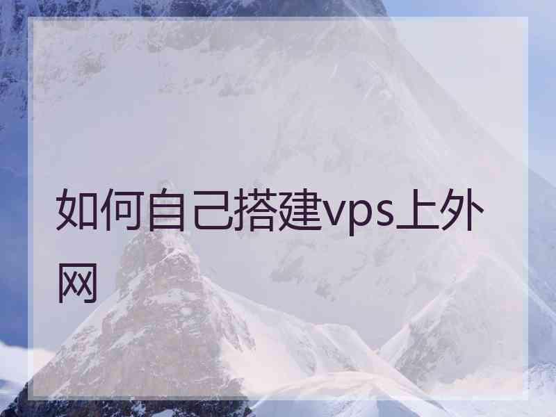 如何自己搭建vps上外网