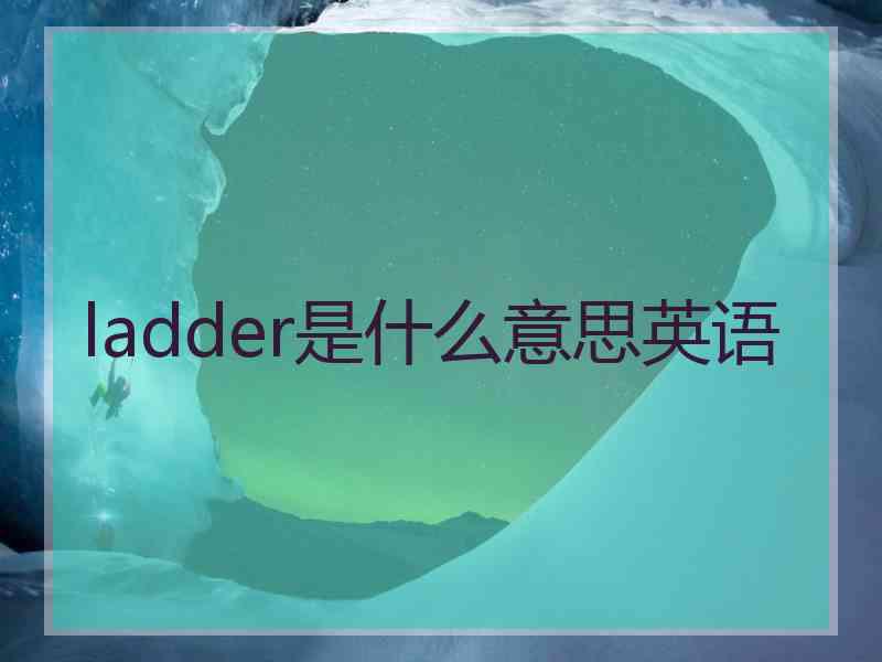 ladder是什么意思英语