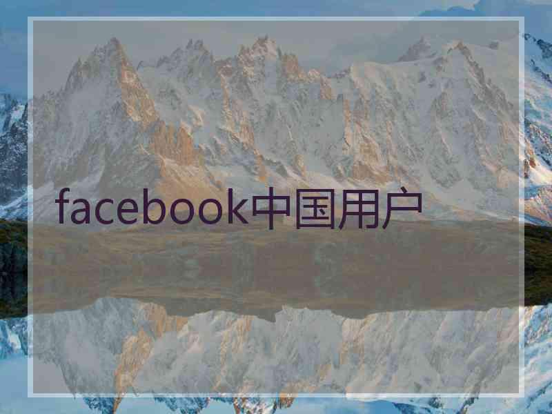 facebook中国用户