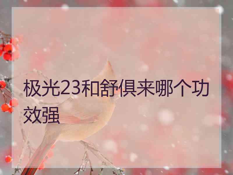 极光23和舒俱来哪个功效强