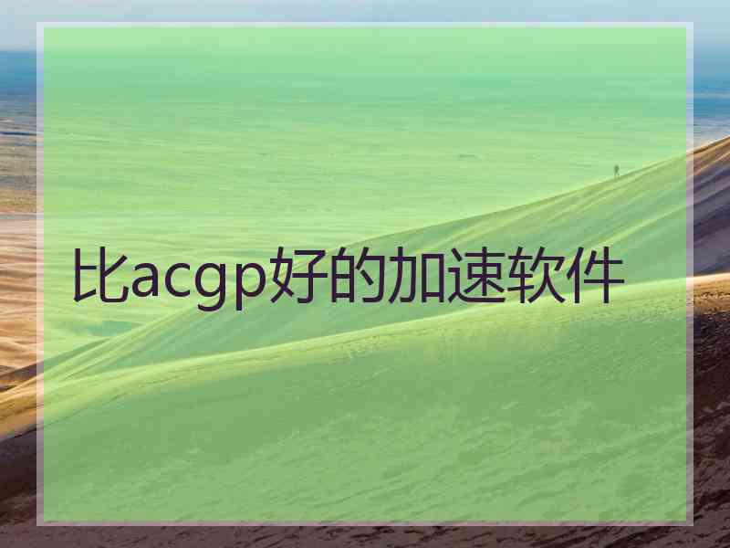 比acgp好的加速软件