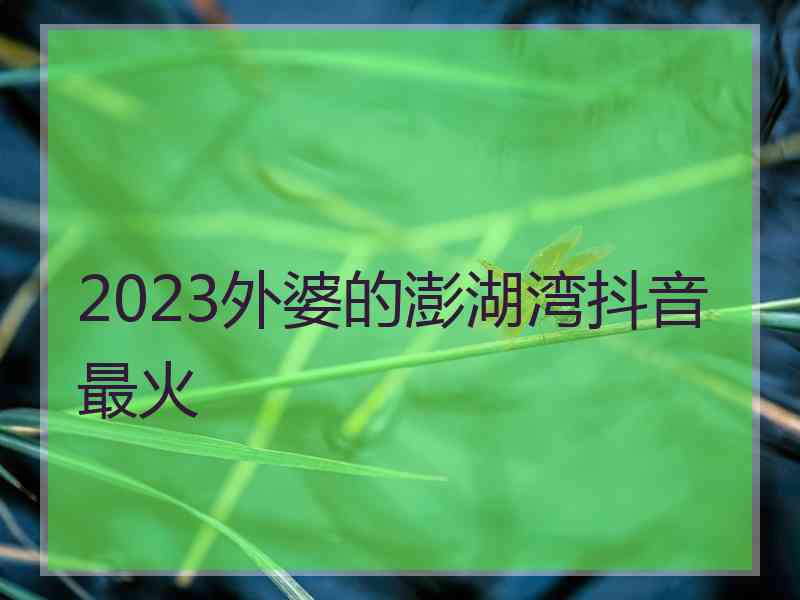 2023外婆的澎湖湾抖音最火