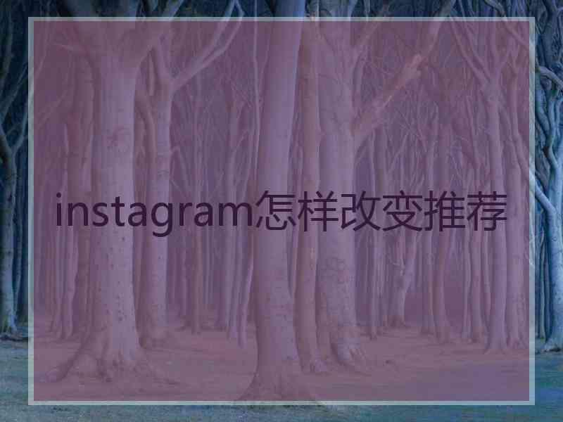 instagram怎样改变推荐