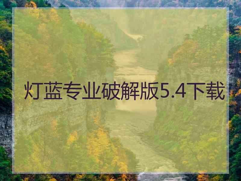 灯蓝专业破解版5.4下载