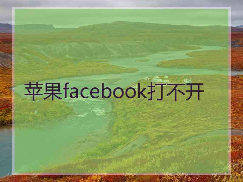 苹果facebook打不开