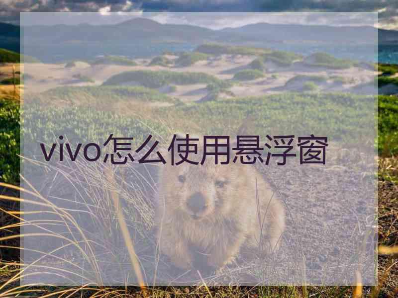 vivo怎么使用悬浮窗