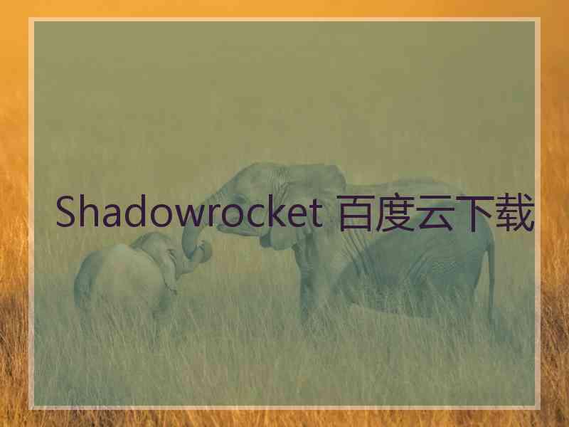 Shadowrocket 百度云下载