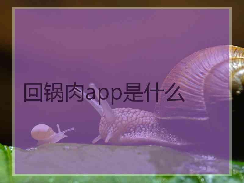 回锅肉app是什么