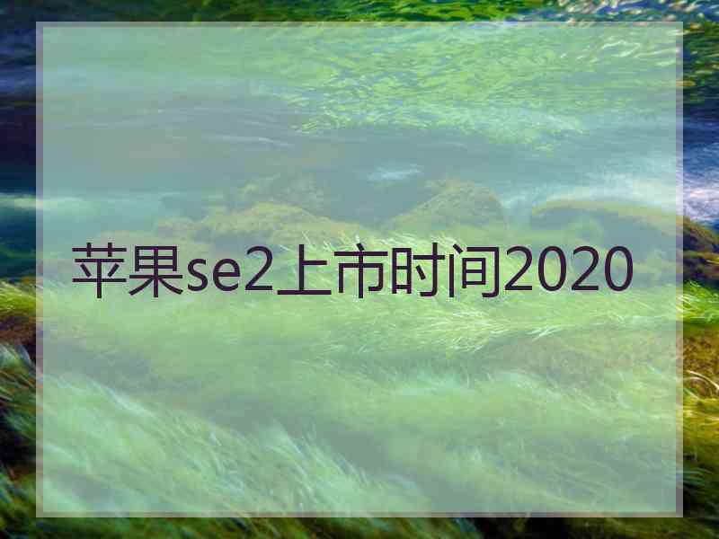 苹果se2上市时间2020