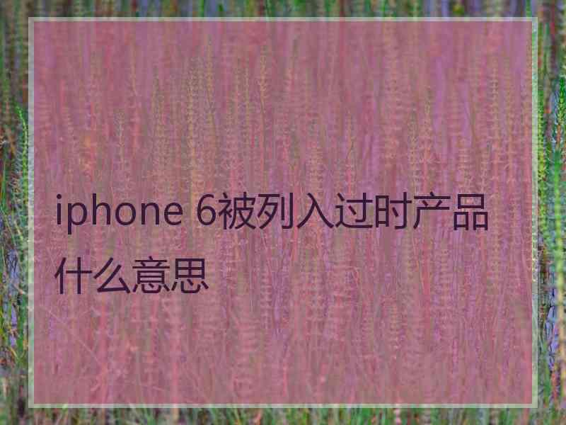 iphone 6被列入过时产品什么意思