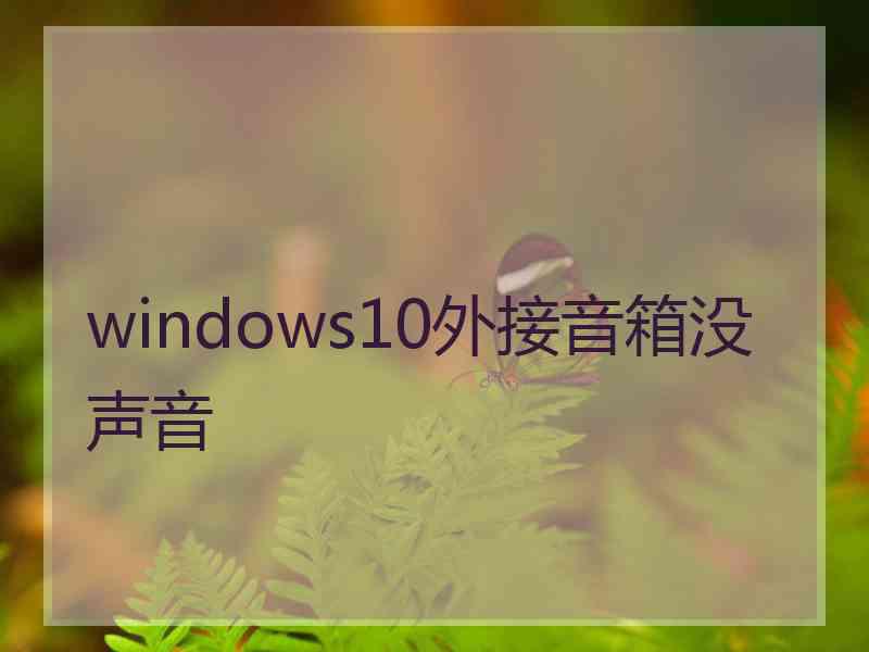 windows10外接音箱没声音