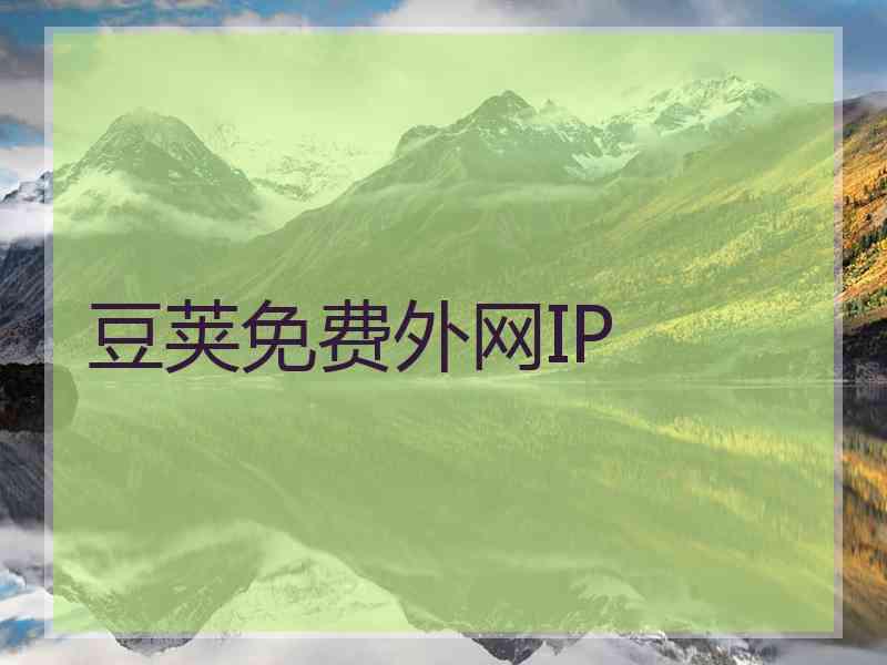 豆荚免费外网IP