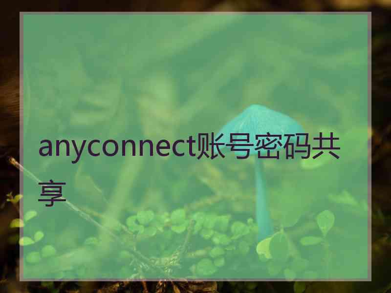 anyconnect账号密码共享