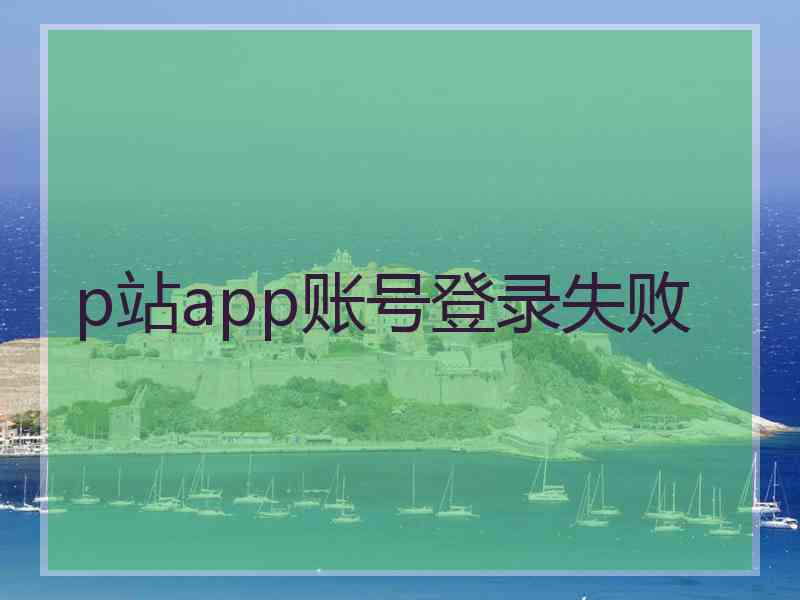 p站app账号登录失败