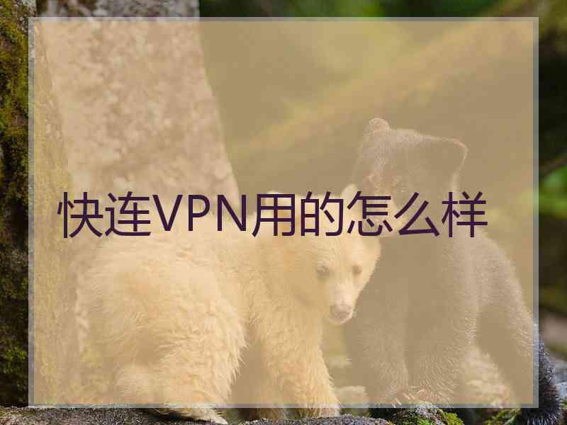 快连VPN用的怎么样