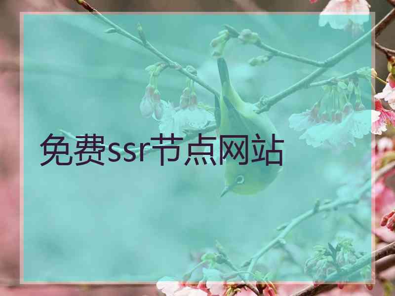 免费ssr节点网站