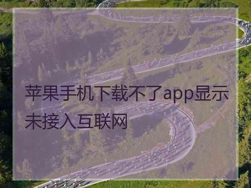 苹果手机下载不了app显示未接入互联网