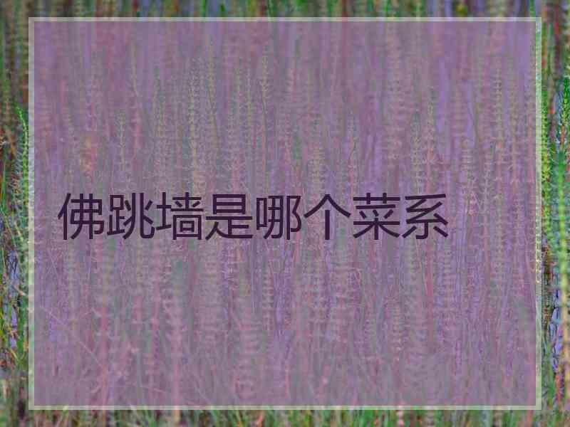 佛跳墙是哪个菜系