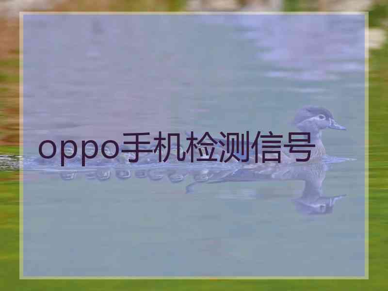 oppo手机检测信号