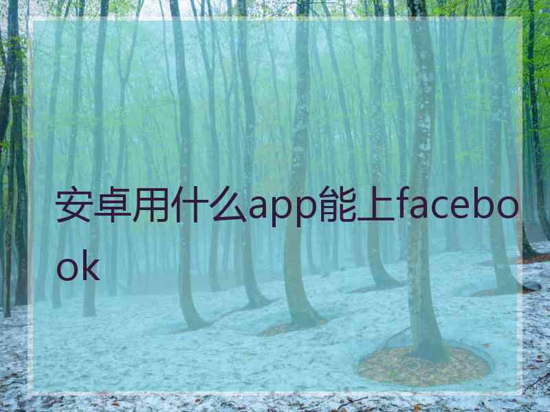 安卓用什么app能上facebook