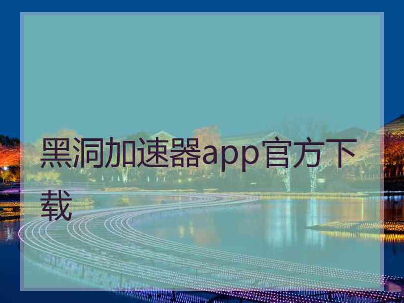 黑洞加速器app官方下载