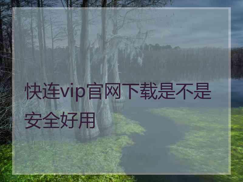 快连vip官网下载是不是安全好用