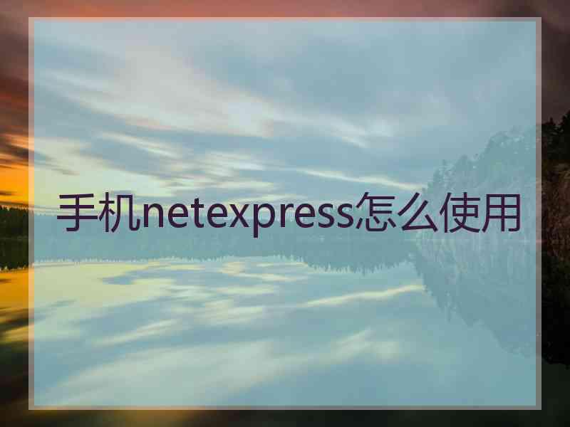 手机netexpress怎么使用