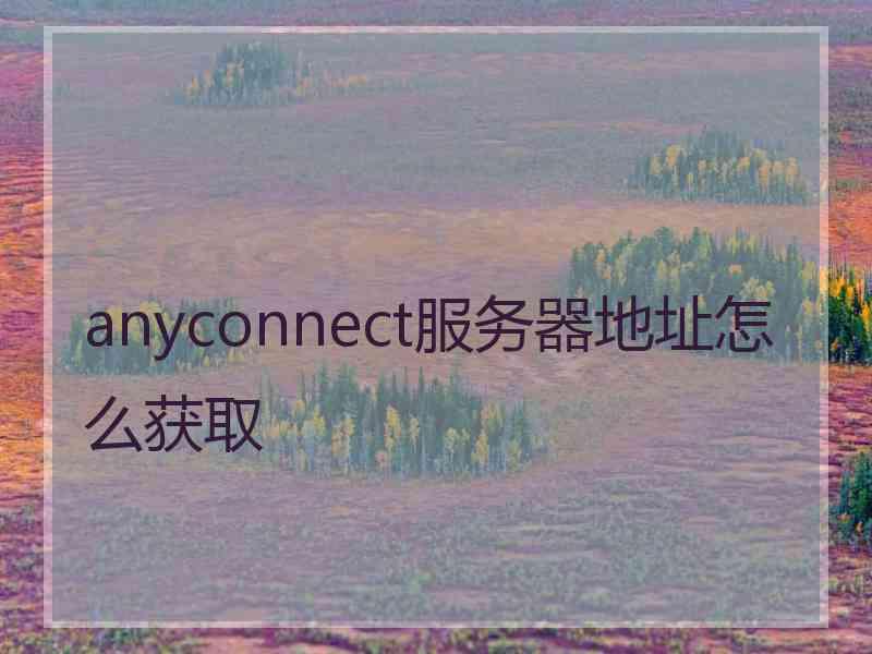 anyconnect服务器地址怎么获取