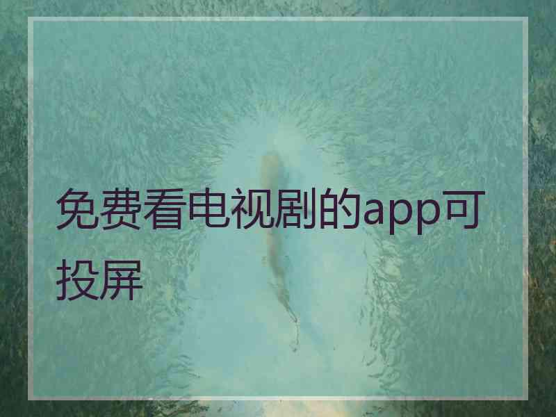 免费看电视剧的app可投屏