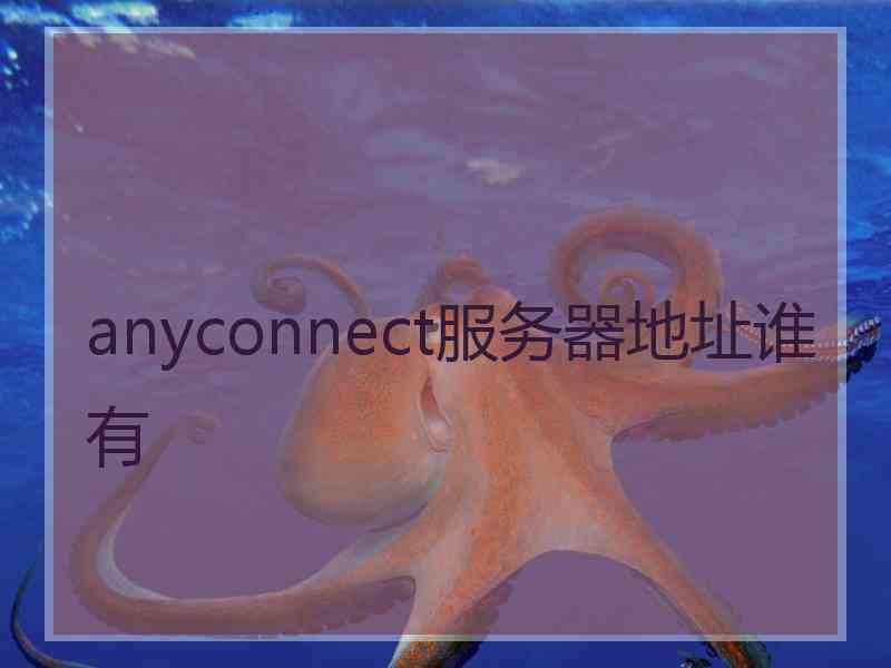 anyconnect服务器地址谁有