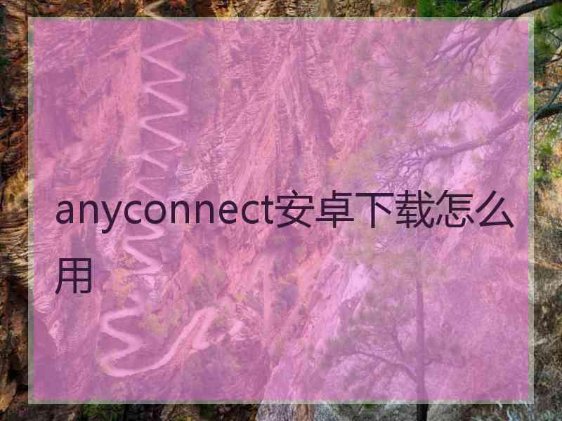 anyconnect安卓下载怎么用