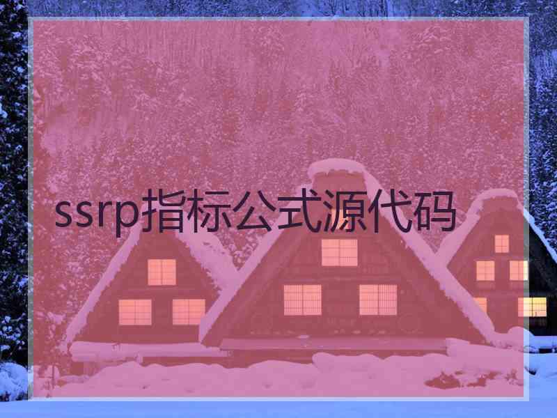 ssrp指标公式源代码