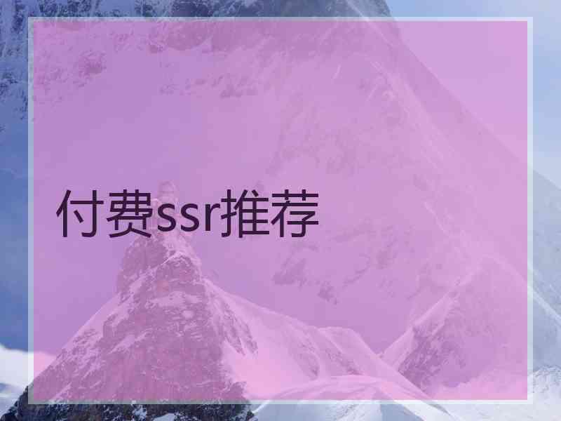 付费ssr推荐