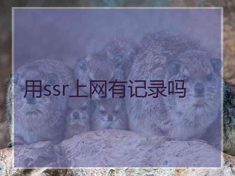 用ssr上网有记录吗