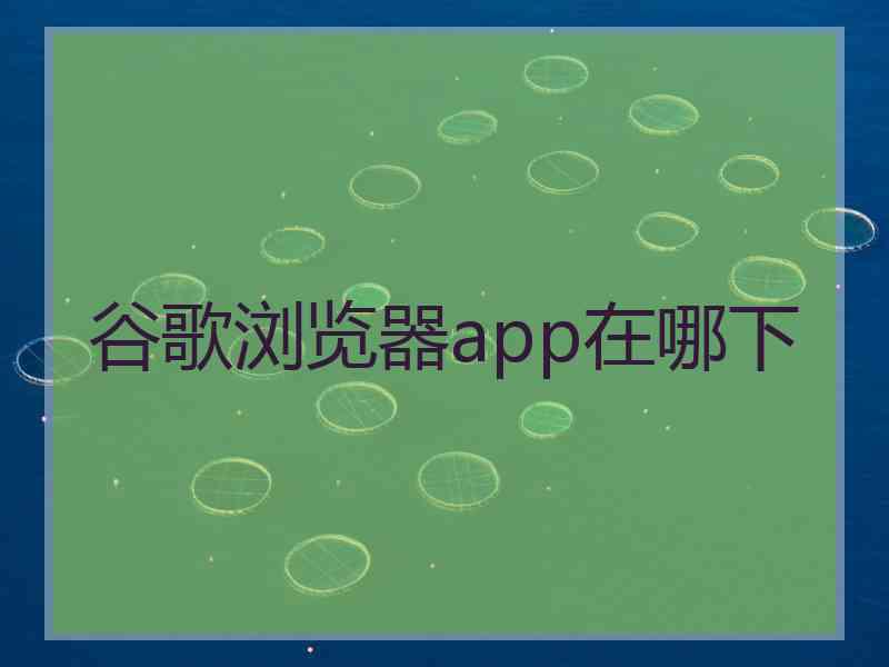 谷歌浏览器app在哪下