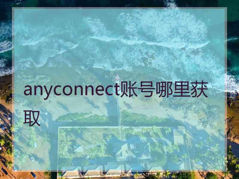 anyconnect账号哪里获取