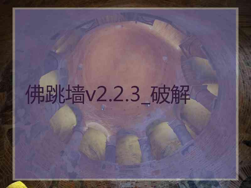 佛跳墙v2.2.3_破解