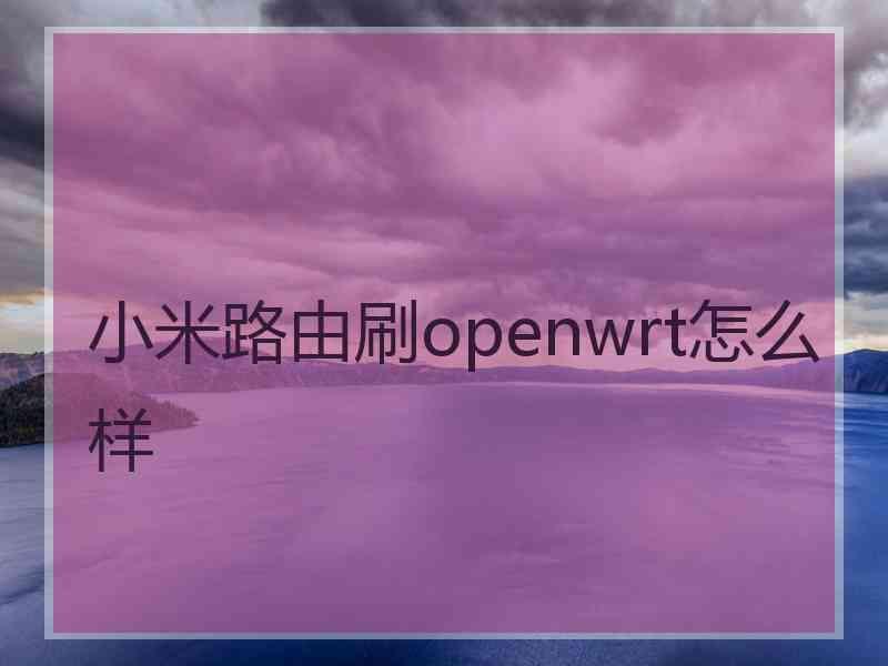 小米路由刷openwrt怎么样