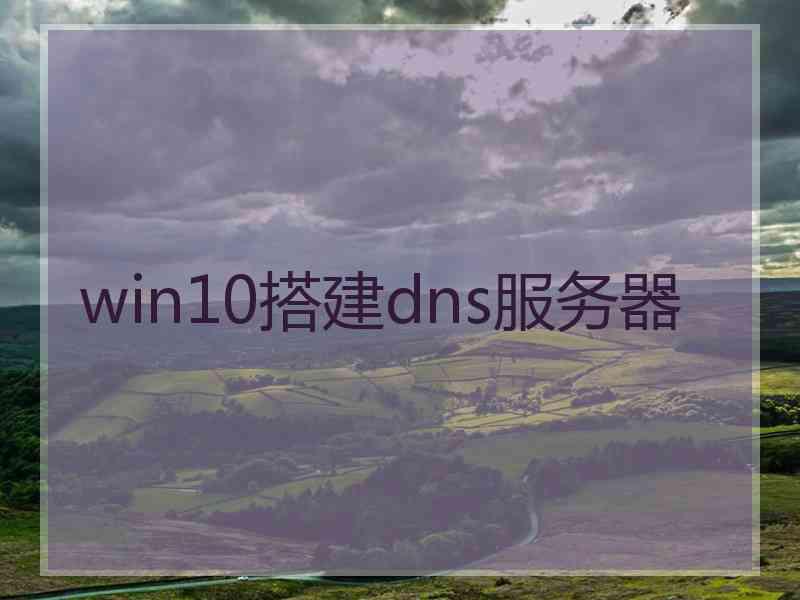 win10搭建dns服务器