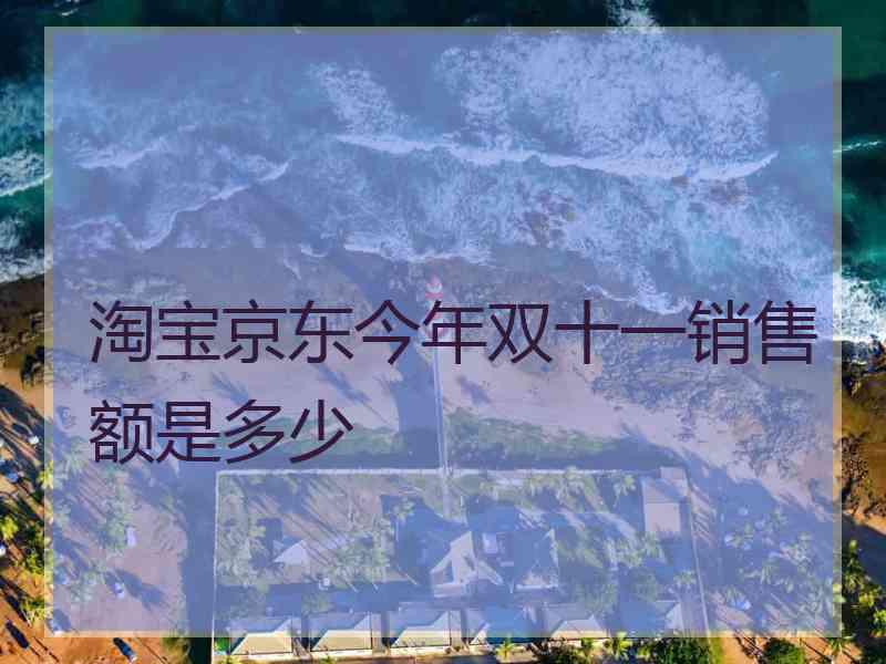 淘宝京东今年双十一销售额是多少