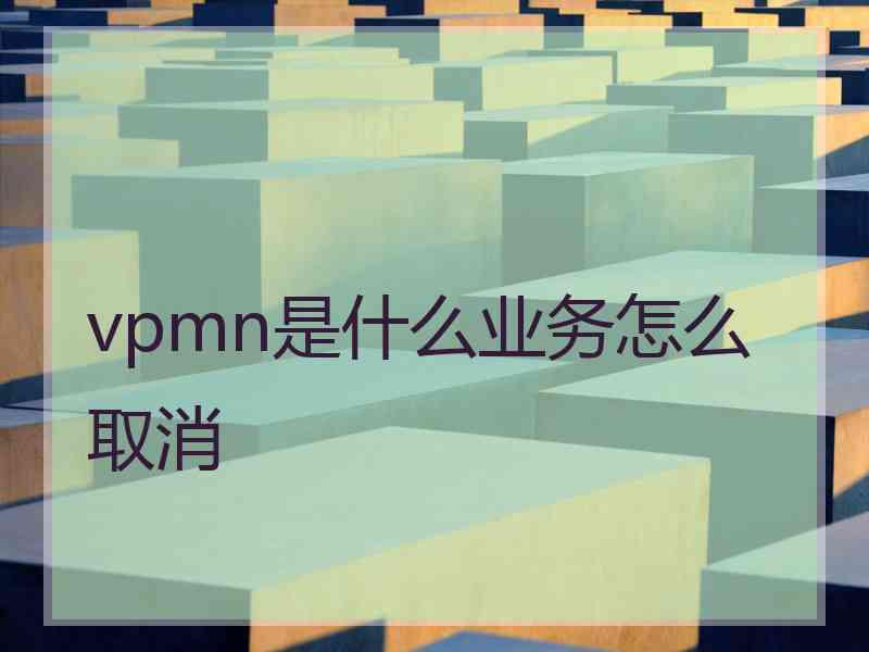 vpmn是什么业务怎么取消