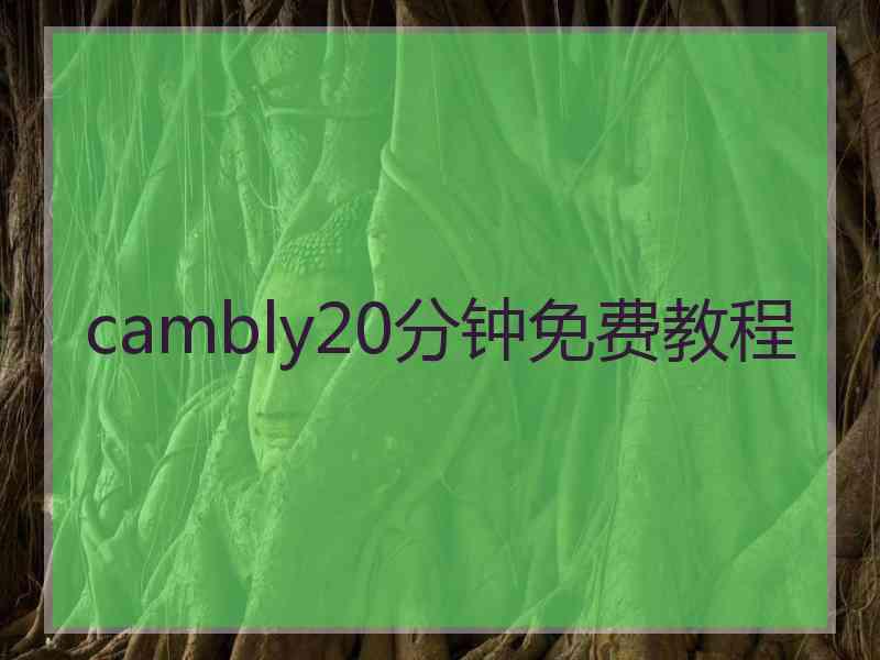 cambly20分钟免费教程